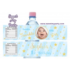 Twinkle Twinkle Little Star water bottle labels blue,(004a,c)